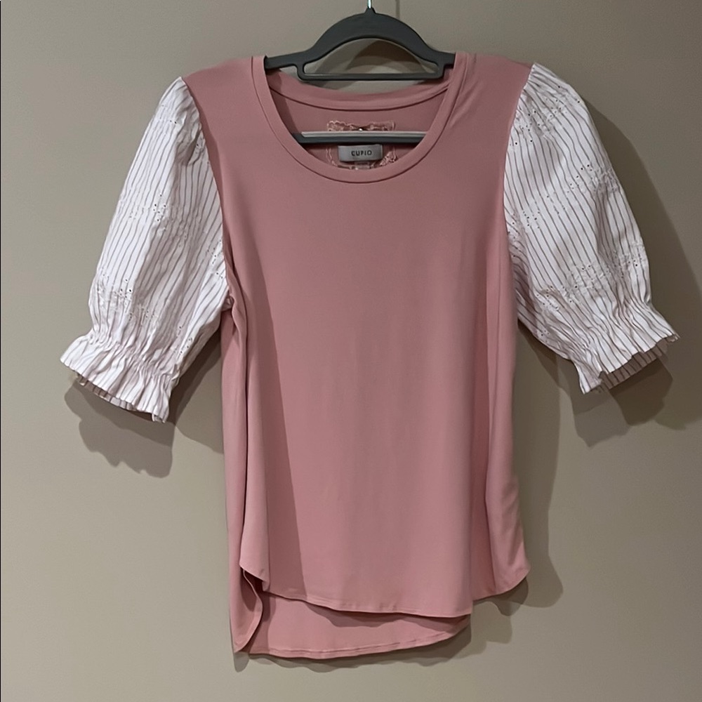 CUPIO Pink and White Women's Top